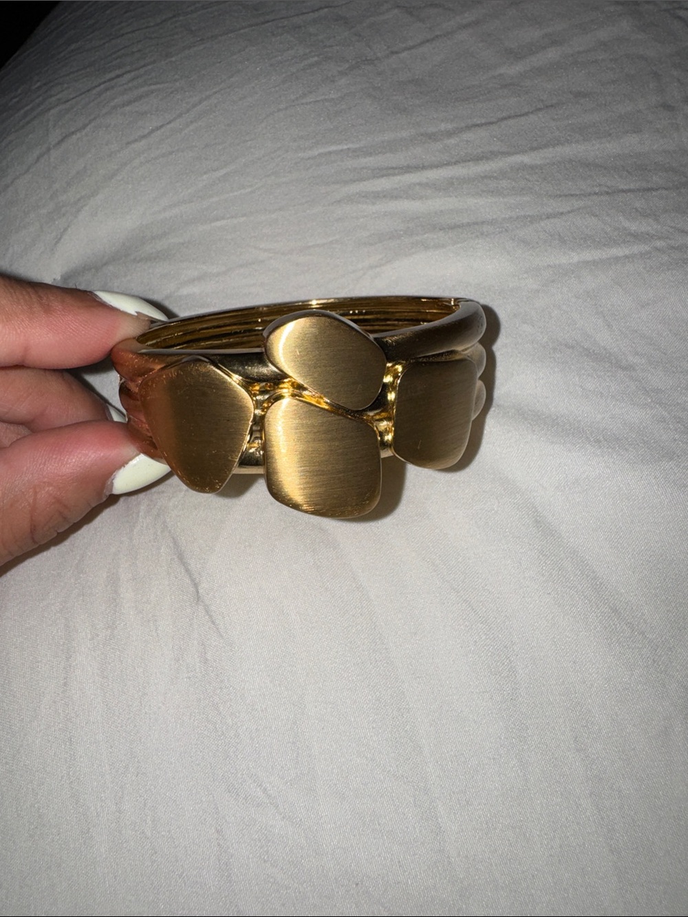 Gold Statement Pebble Link Bracelet bangle